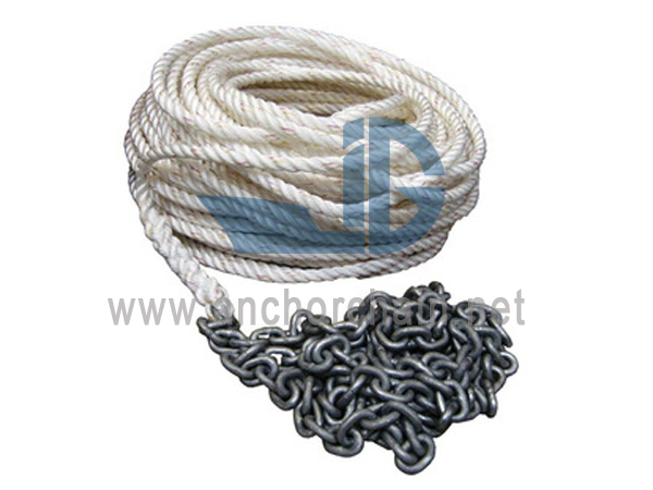Anker Rode 3-Strand Touw Met Din766 Ketting Gegalvaniseerd