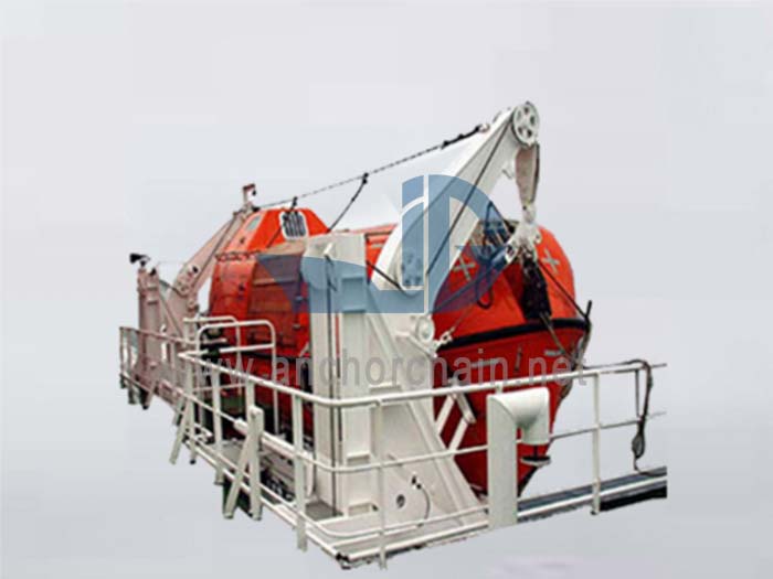 Zwaartekrachtroller of glijrail Davit