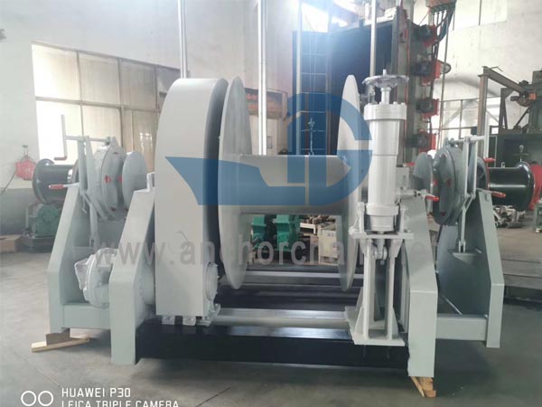 Hydraulische enkele ankerlier, dubbele as, één trommel