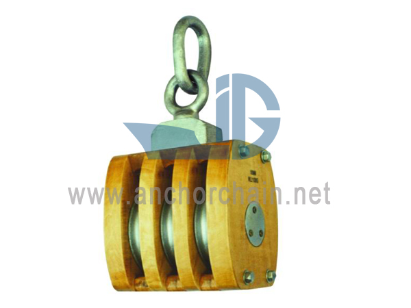 JIS F3426 Innerlijk gebonden houten blok Triple met Shackle