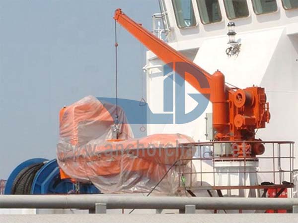 Enkelarmig hydraulisch zwenkend reddingsvlot Davit