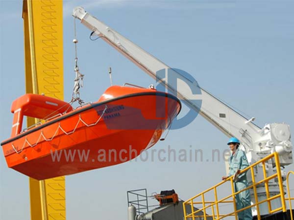 Handmatig zwenkend reddingsvlot met één arm Davit